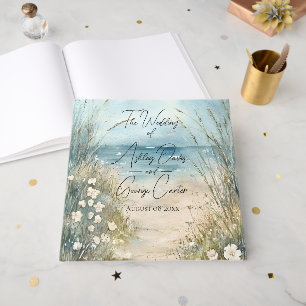 Livre D'or Conception de mariage à l'aquarelle côtière
