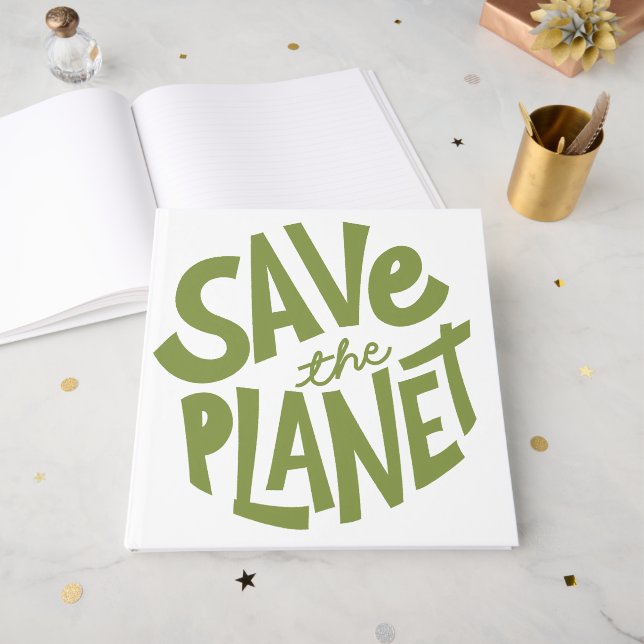 Livre D'or Conception Éco Sauvegarde de la Planète (Recto ouvert)