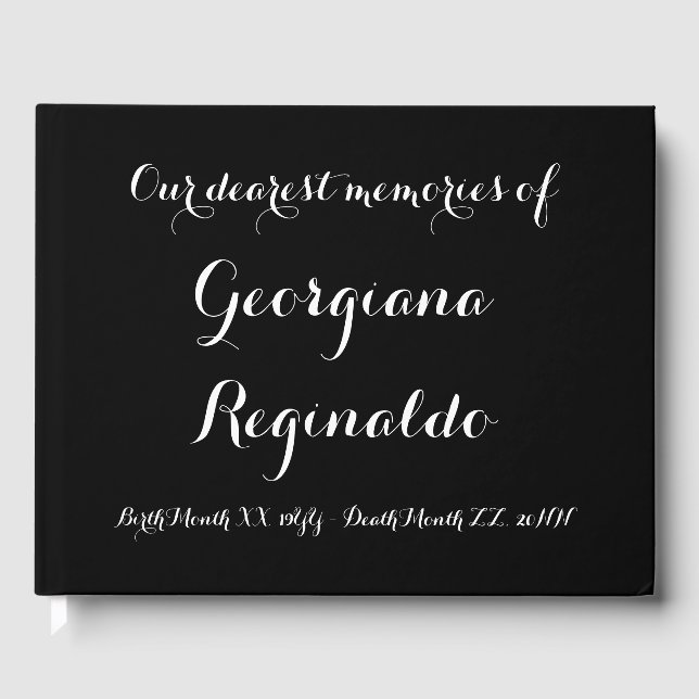 Livre d'or Condolences basiques et simples (Recto)