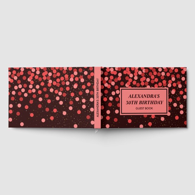 Livre d'or Confettis Noir Rouge Chic (Complet)