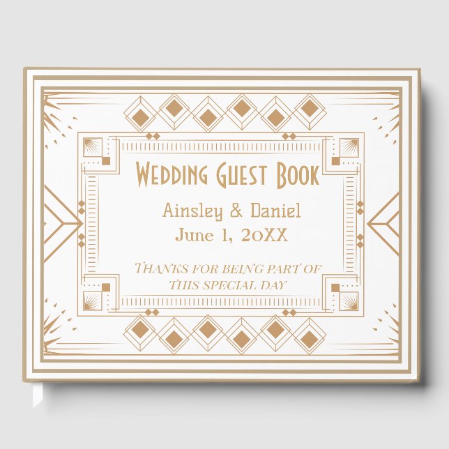 Livre D'or Contemporary Personalized Wedding Guest Book (Recto)