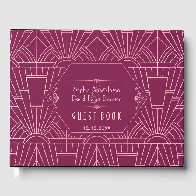 Livre D'or Cooper Rose Great Gatsby Wedding planner des année (Recto)