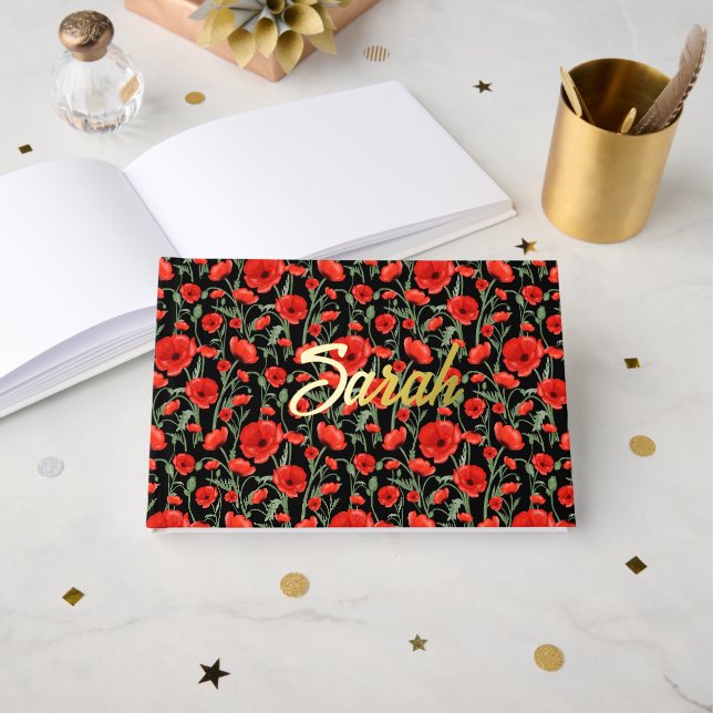 Livre D'or Coquelicots rouges (Recto ouvert)