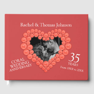 Livre D'or Coral 35e anniversaire mariage coeur photo