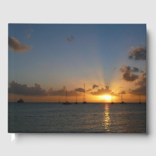 Livre D'or Coucher de soleil avec voiliers Paysage tropical P