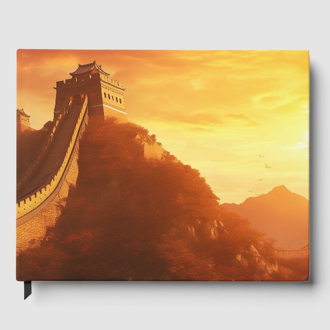 Livre D'or Coucher de soleil sur la Grande Muraille de Chine  (Recto)