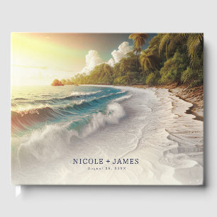 Livre D'or Coucher de soleil sur la plage paradisiaque Mariag