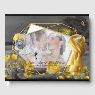 Livre D'or Couleur "Mariage" Jaune et gris 2021 Coucher de so