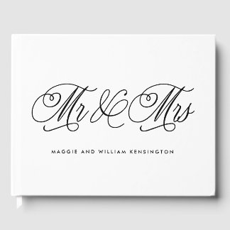 Livre D'or COULEUR MODIFIABLE M & Mme Elegant Mariage de scri