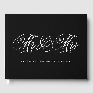 Livre D'or COULEUR MODIFIABLE M & Mme Elegant Mariage de scri