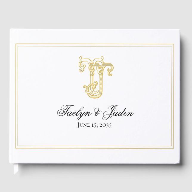 Livre D'or COULEURS MODIFIABLES JT Monogramme TJ Monogramme L (Recto)