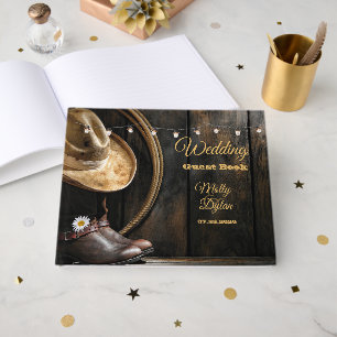 Livre D'or Country Boots Casquette, Mariage de bois de grange