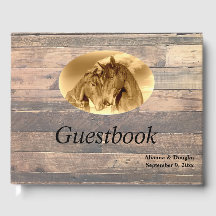Country Horses Sepia Guestbook