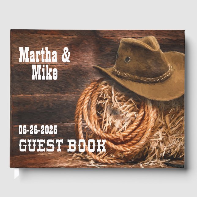 Livre D'or Country Western Mariage Guest Book (Recto)