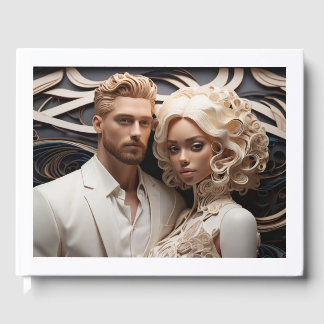 Livre D'or Couple mariage habillé en blanc