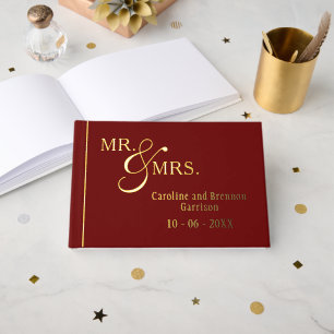 Livre D'or Couple Noms Établi Date Année Or