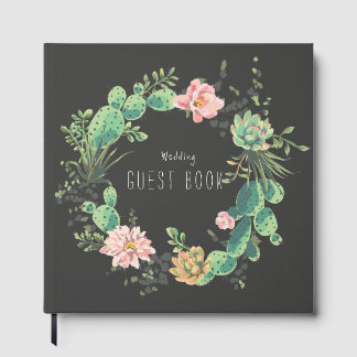 Livre D'or Couronne de cactus succulente mariage jardin rusti
