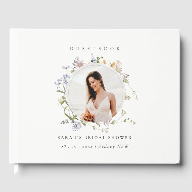 Livre D'or Couronne de fleurs de prairie rustique Photo Showe (Recto)