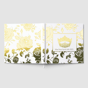 Livre D'or Couronne de Miss America Roses Feuille d'Or Scrapb