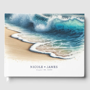 Livre D'or Crashing Ocean Waves Coastal Beach Wedding