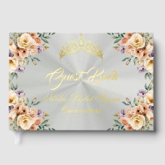 Livre D'or Cream Floral & Tiara - Pastel Green (Recto)