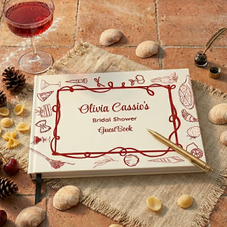 Livre D'or Crème Rouge Italienne Doodle Ciao Bella Baby Showe