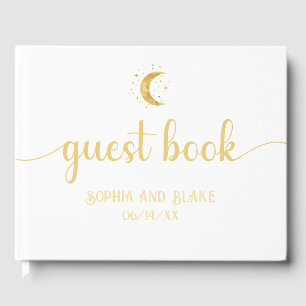 Livre D'or Crescent Moon Starry Nuit blanche Mariage