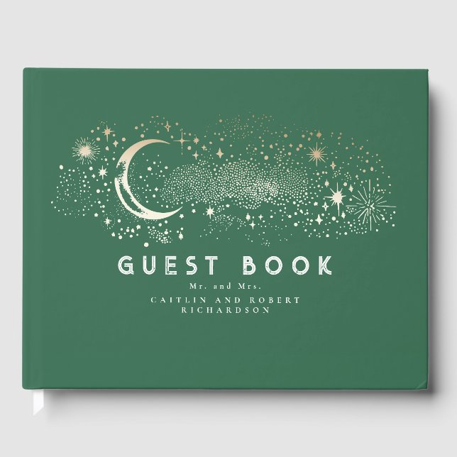 Livre D'or Crescent Moon Starry Nuit Mariage céleste (Recto)