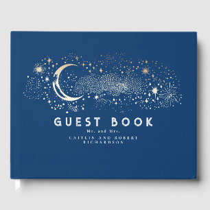 Livre D'or Crescent Moon Starry Nuit Mariage céleste