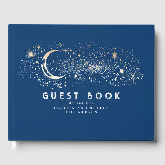 Livre D'or Crescent Moon Starry Nuit Mariage céleste
