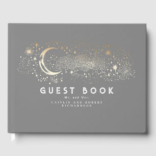 Livre D'or Crescent Moon Starry Nuit Mariage céleste
