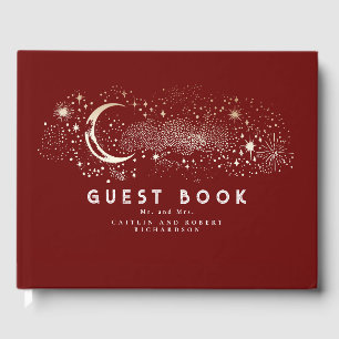 Livre D'or Crescent Moon Starry Nuit Mariage céleste