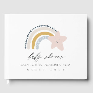 LIVRE D'OR CUL BLEU BLUSH RAINBOW STAR ENFANTS BABY SHOWER