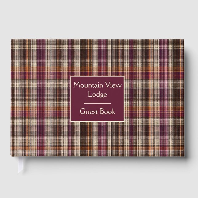 Livre D'or Custom Guest Book Gingham Style Vacation Rentals (Recto)
