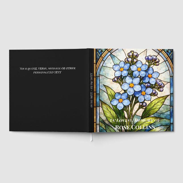 Livre D'or Custom Memorial Forget Me Not Stain Glass Funeral (Complet)