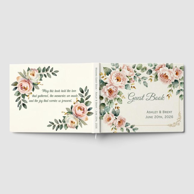 Livre D'or Customizable Floral Wedding Guest Book (Complet)