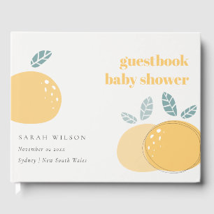 Livre D'or Cute Abstrait Citron Citrus Fruité Baby shower gra
