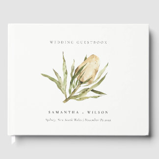 Livre D'or Cute Amérindienne Banksia Aquarelle Mariage Floral