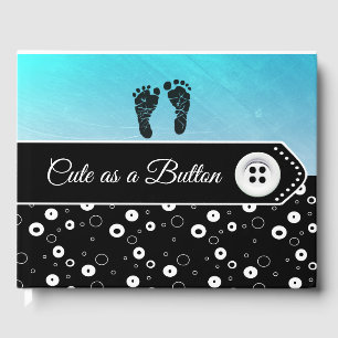 Livre D'or Cute as a Button Baby shower Keepsaké Guestbook