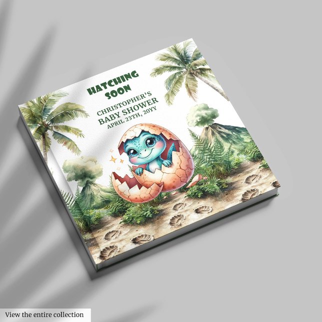 Livre D'or Cute Baby Boy Hatching Bientôt Dinosaur Guest Book (Cute Baby Boy Hatching Soon Dinosaur Guest Book)