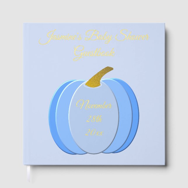Livre D'or Cute Blue Baby Boy Citrouille Baby shower personna (Recto)
