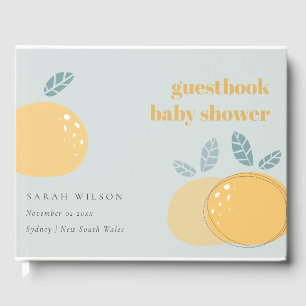 Livre D'or Cute Dusky Blue Lemon Fruit Baby shower gras