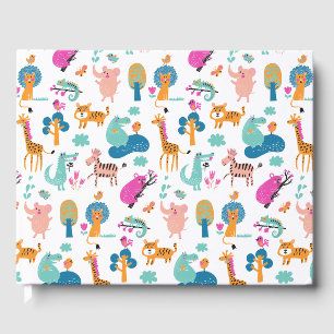Livre D'or Cute et colorée Jungle Animaux Motif