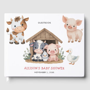 Livre D'or Cute Farm Animaux Barnyard Baby shower