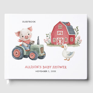 Livre D'or Cute Farm Animaux Cochon Barnyard Baby shower