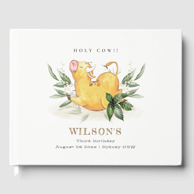 Livre D'or Cute Holy Cow Farm Foliing Enfants N'importe quel  (Recto)