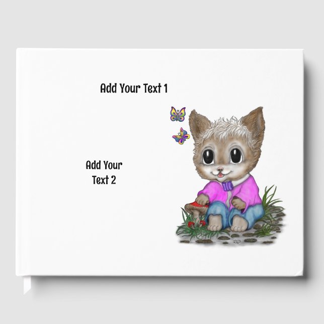 Livre D'or Cute Kitty Chat et Papillon (Recto)