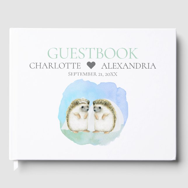 Livre D'or Cute mariées de Hérisson Lesbian Mariage de couple (Recto)