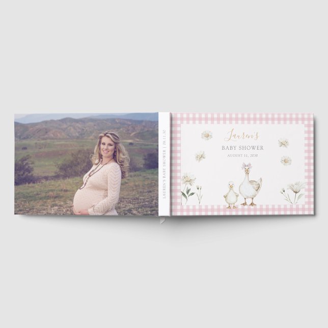 Livre D'or Cute Pink Silly Goose Whimsical Photo Baby Shower (Complet)