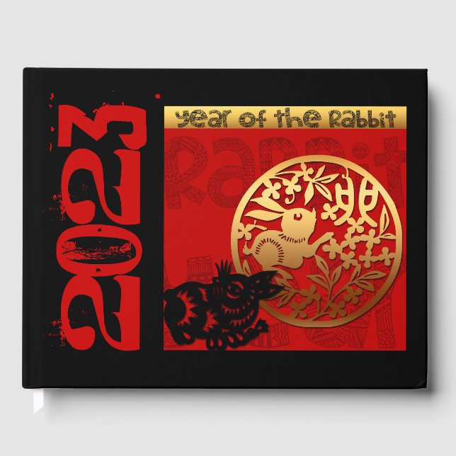 Livre D'or Cute Rabbit chinois personnalisé Année Zodiac Anni (Recto)